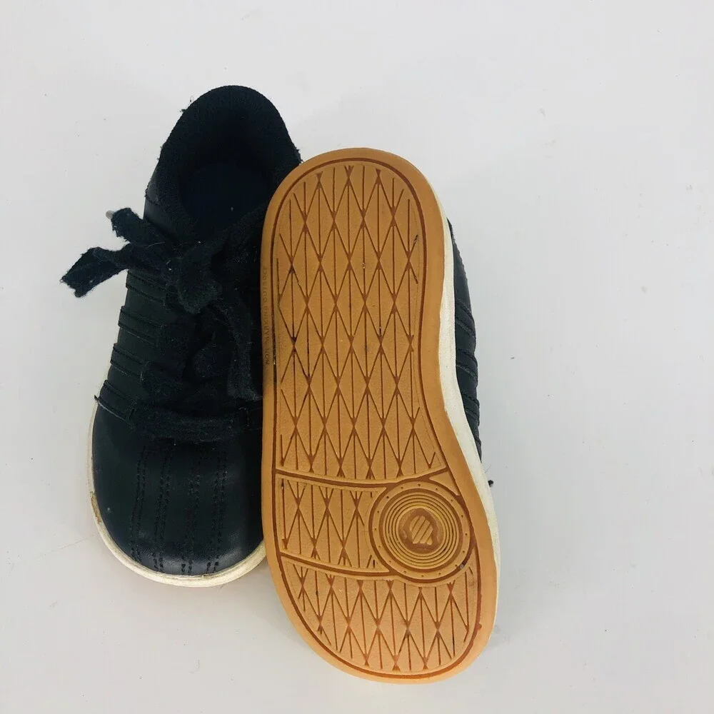 K-Swiss Toddler Black White Lace up Athletic Tennis Shoe 7.5 Unisex Sneaker